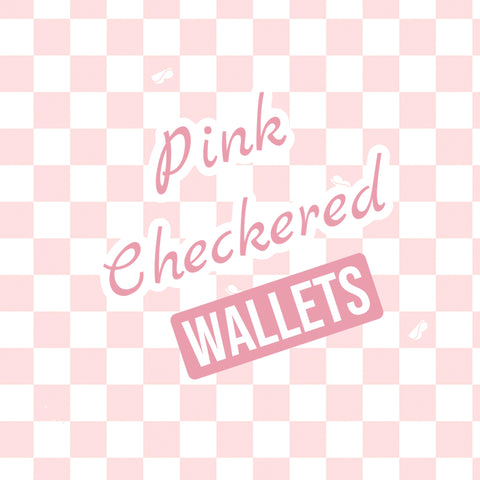 Bare Soles Wallet Pink Checkered