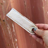 Sewn Tag Leather Keychain