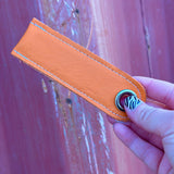 Sewn Tag Leather Keychain