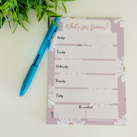 Daisy Print "Whats for Dinner?" Notepad