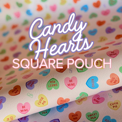 Candy Hearts Bare Square Pouch