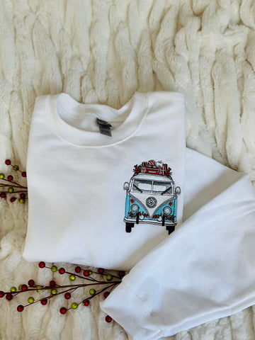 Embroidered "VW bus" white - Sweatshirt