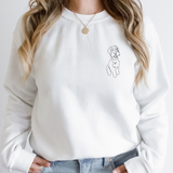 Custom Line Art Embroidered Adult Sweatshirt