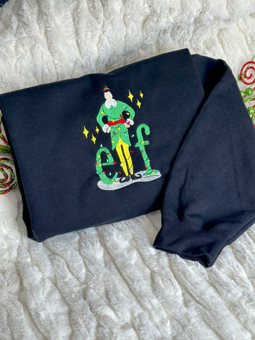 Embroidered "Buddy the Elf" Black - Sweatshirt