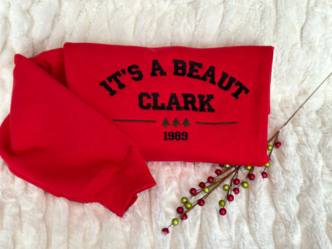 Embroidered "Its a Beaut Clark" red - Sweatshirt