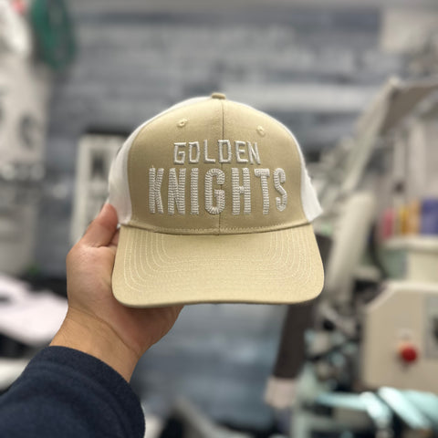 "GOLDEN KNIGHTS" Puff Chain Stitch Curved Bill Snapback