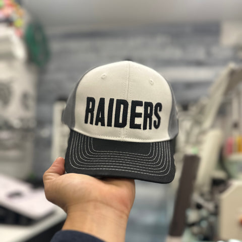 "RAIDERS" Puff Chain Stitch Curved Bill Snapback