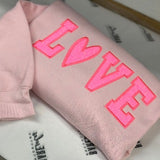 "LOVE" Glitter Embroidered Adult Sweatshirt