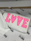 "LOVE" Glitter Embroidered Adult Sweatshirt