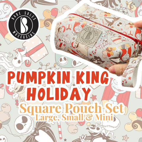 Pumpkin King Holiday Bare Square Pouch Set (Large, Small and Mini)