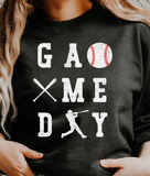 Baseball Game Day White Distressed