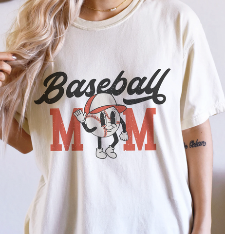 Baseball Mom Retro Distressed