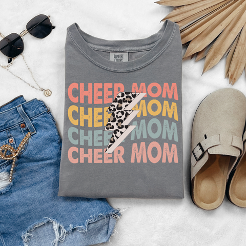 Cheer Mom Colorful Cheetah Bolt