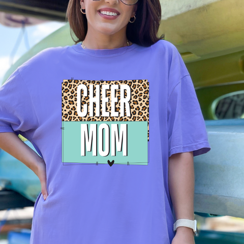 Cheer Mom Teal Cheetah
