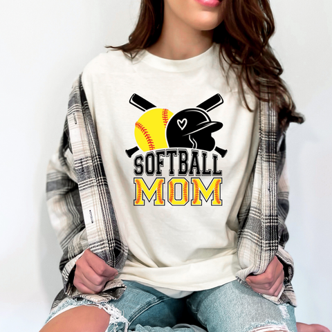 Softball Mom Ball & Helmet Black
