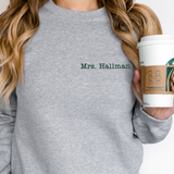 Teacher Name Embroidered Adult Sweatshirt