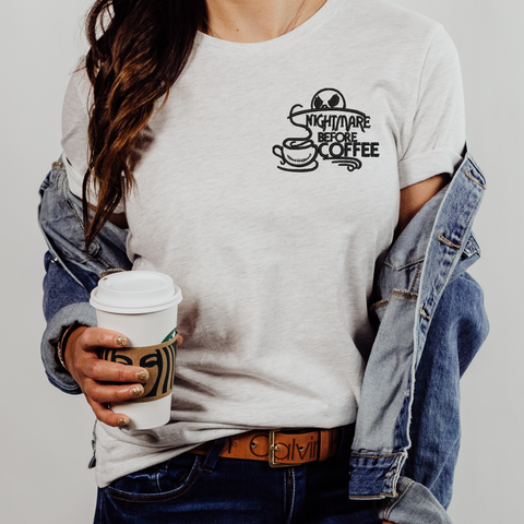 Embroidered Nightmare Before Coffee Tee