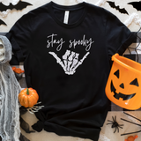 Embroidered Stay Spooky - Skeleton Hands Short Sleeve Tee