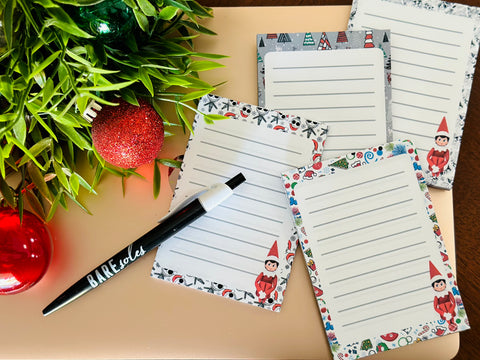 Elf Notepad (4 holiday designs included)